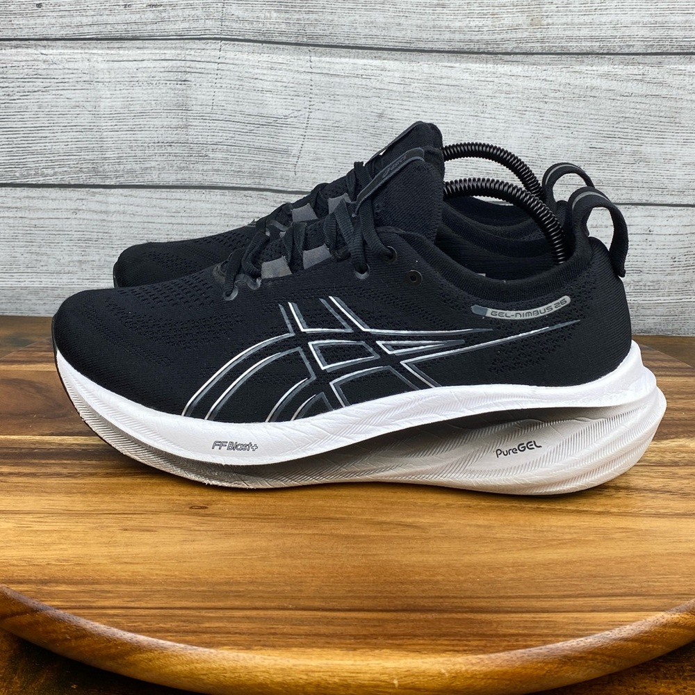 Asics Black and White Athletic Shoes
